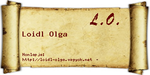 Loidl Olga névjegykártya